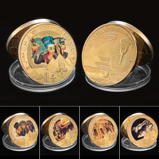 Egyptian Pharaoh Gold Plated Coin
