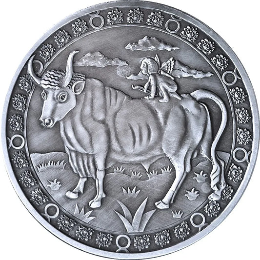 Taurus Zodiac Sign Antique Coin