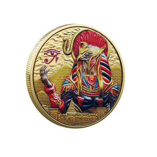 Ancient Greek-Egyptian Horus & Pyramid Coin