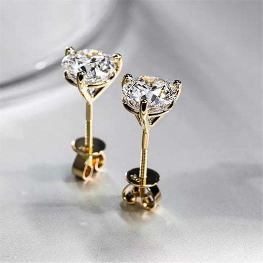 14K Solid Gold Lab-Grown Diamond Earrings