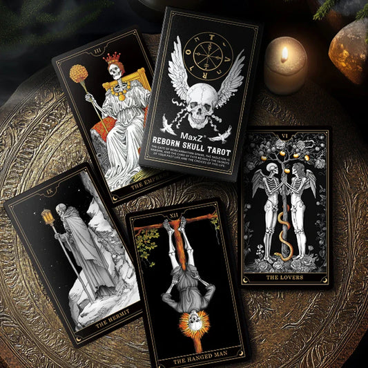 2025 Premium Skull Black Tarot Deck